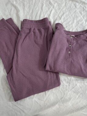 Victoria’s Secret Waffle Knit Pajama set Pink small womens